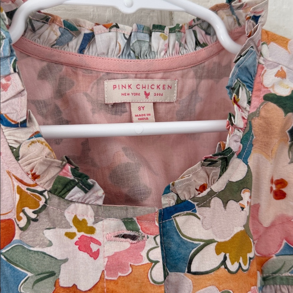 Pink Chicken Girls Kalani Floral Blouse size 8Y - Picture 3 of 7